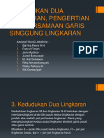 Kedudukan Dua Lingkaran, Pengertian Dan Persamaan Garis