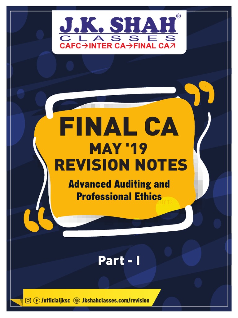 CA Final Audit Revision Notes | PDF | Financial Audit | Auditor's Report