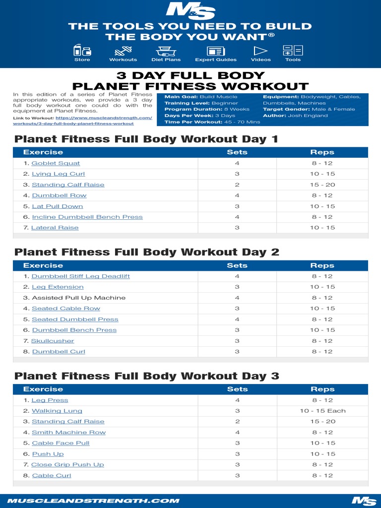 Planet fitness workout routine discount