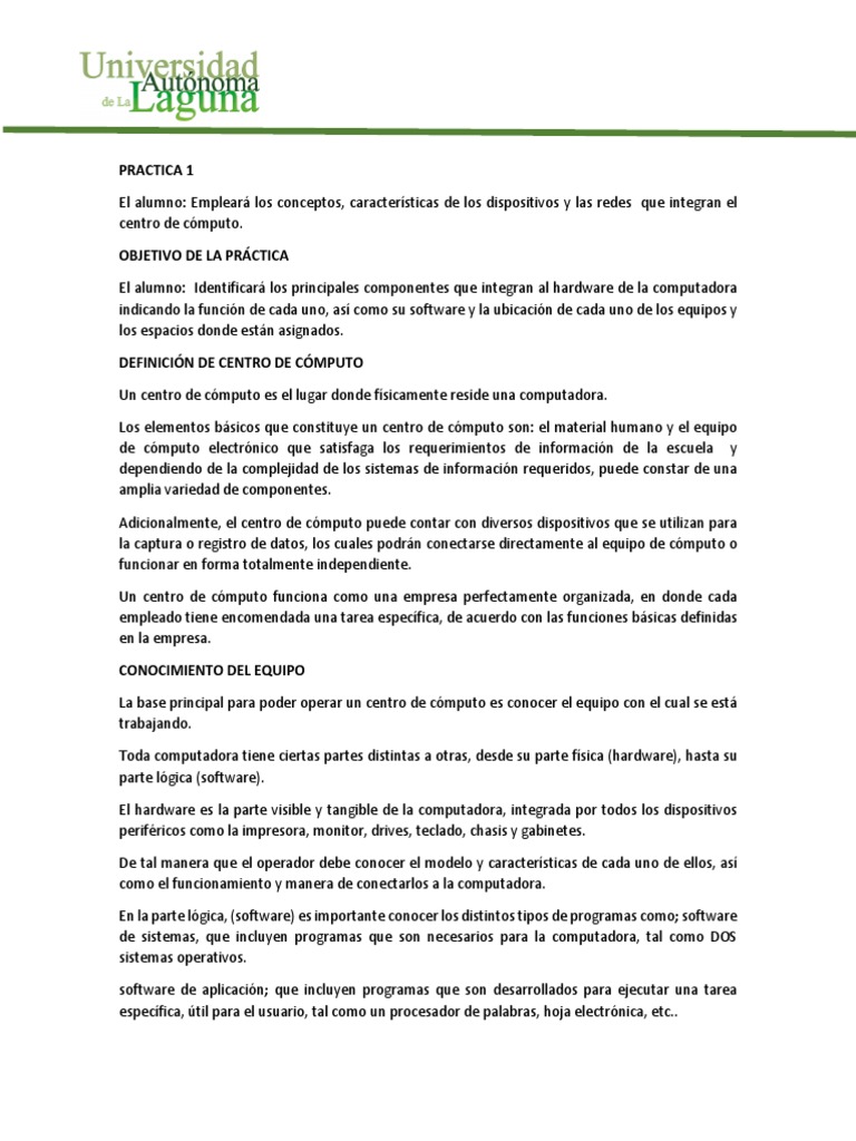 Practica 1 | PDF | Hardware de la computadora | Sistema operativo