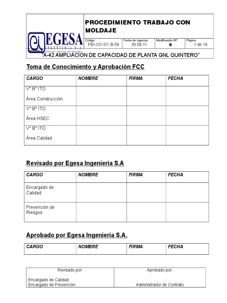 Procedimiento de Cierre Perimetral | PDF | Hormigón | Materiales de ...