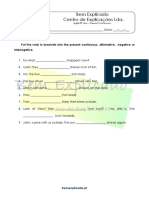 0.5 - Ficha de Trabalho - Present Continuous