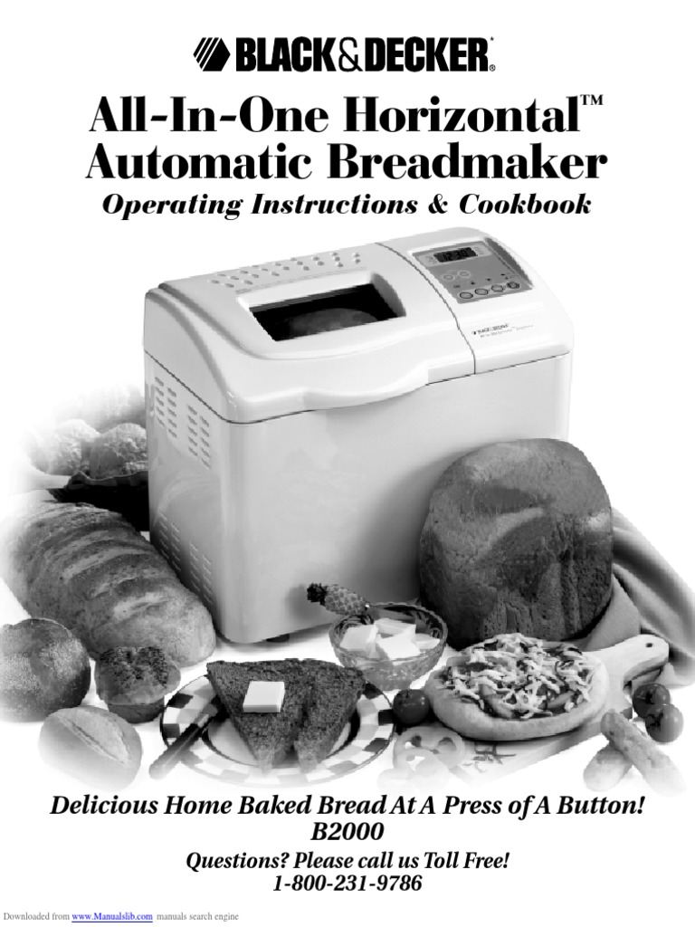 Black and Decker Breadmaker Recipe Book B2000 PDF Breads Cooking