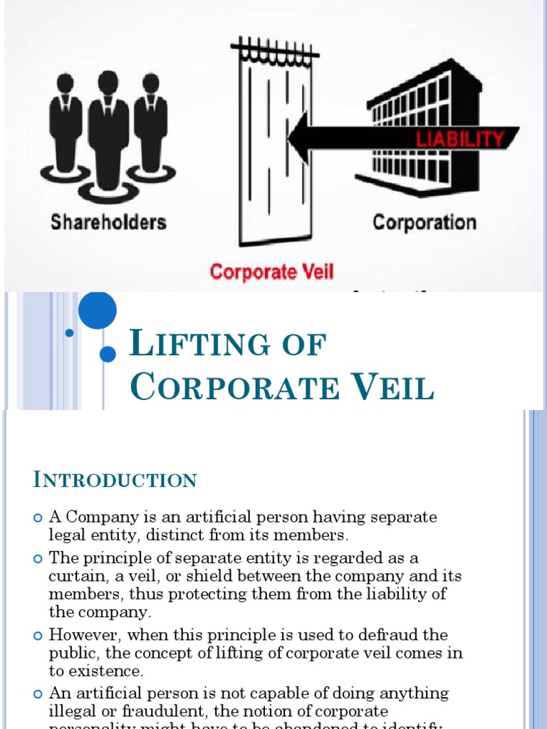 Lifting of Corporate Veil PDF Piercing The Corporate Veil