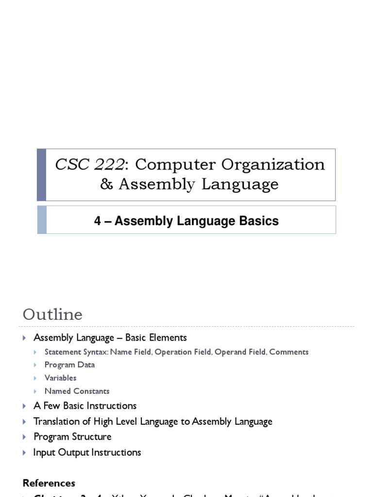 5 - Assembly Language Basics | PDF | Assembly Language | Computer Program