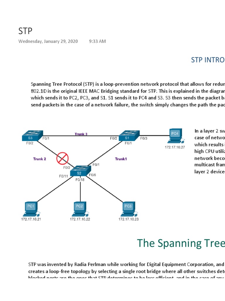Understanding Spanning Tree Protocol | PDF | Telecommunications ...