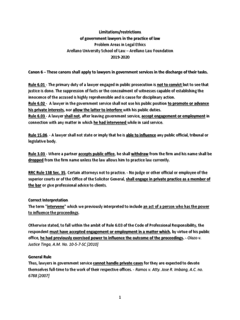 Government Lawyers' Ethical Limits | PDF | Practice Of Law | Lawyer