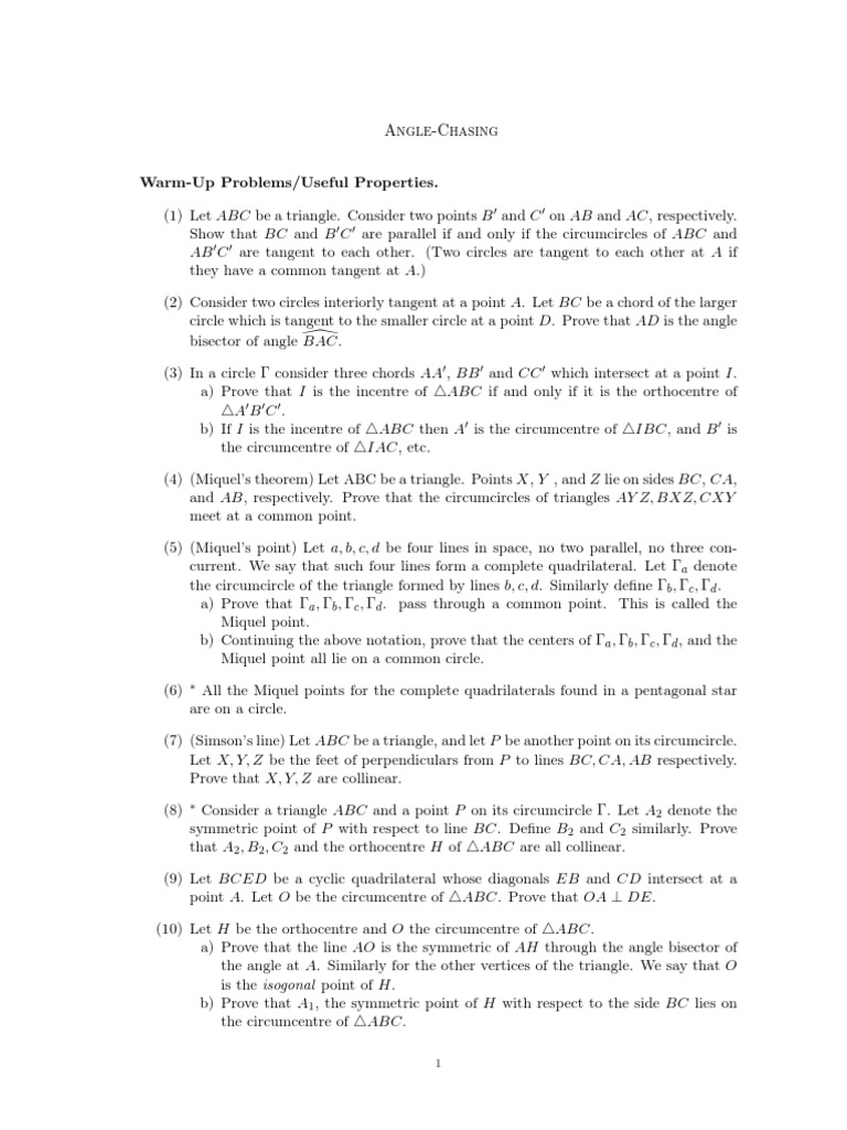 Angle Chasing Maths High Level Pdf Triangle Circle