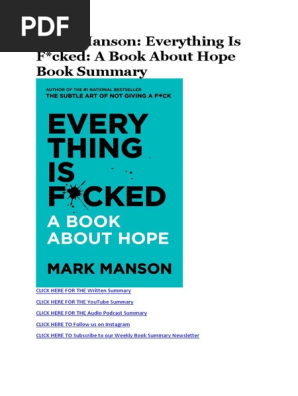 Everything Is Fucked By Mark Manson Pdf Feeling Thought