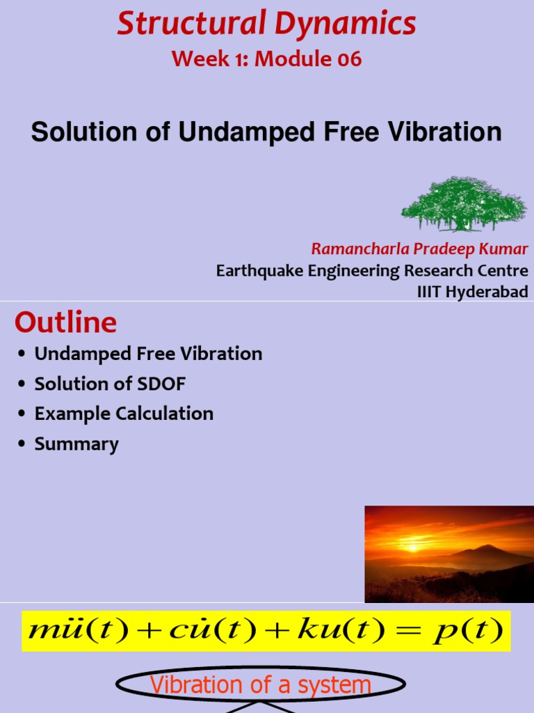 Undamped Free Vibration Analysis | PDF | Force | Physics