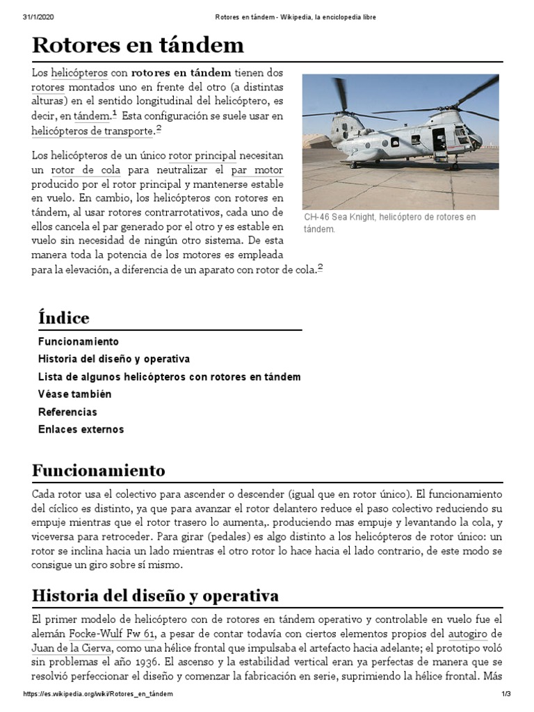 Rotores en Tándem HELICOPTEROS | PDF | Rotorcraft | Helicóptero