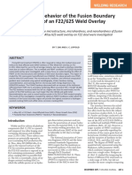 Tempering Behavior of The Fusion Boundary Region of Anf22 - 625 Weld Overlay