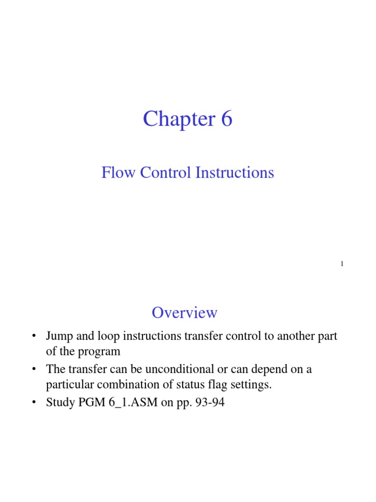C.O.A.L Chapter6 | Download Free PDF | Control Flow | Assembly Language