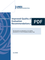 Checklist on Quality fo Evaluation recommendations.