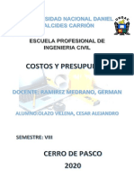 Costos y Presupuestos Examen Parcial