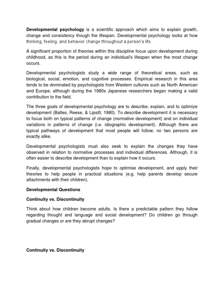 Developmental Psychology | PDF | Developmental Psychology | Nature ...