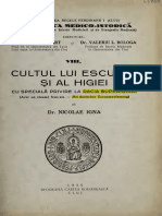 Igna, N., Cultul lui Esculap și al Higiei (Cu specială privire la Dacia superioară) (= Bibl. medico-istorică, VIII), Tip. Cartea Românească, 1935