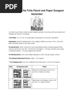 No Budget No Frills Pencil and Paper Dungeon Generator