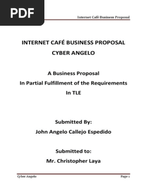 INTERNET CAFÉ BUSINESS PROPOSAL