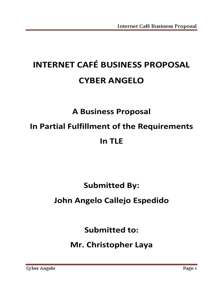 internet cafe proposal