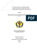 Analisis Faktor-Faktor Yang Mempengaruhi Keterlambatan Penyusunan Laporan Keuangan Pemerintah Daerah