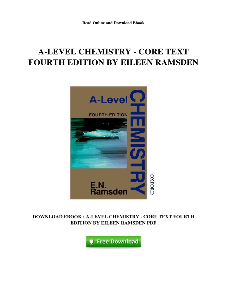 A Level Chemistry Core Text Fourth Edition by Eileen Ramsden PDF E