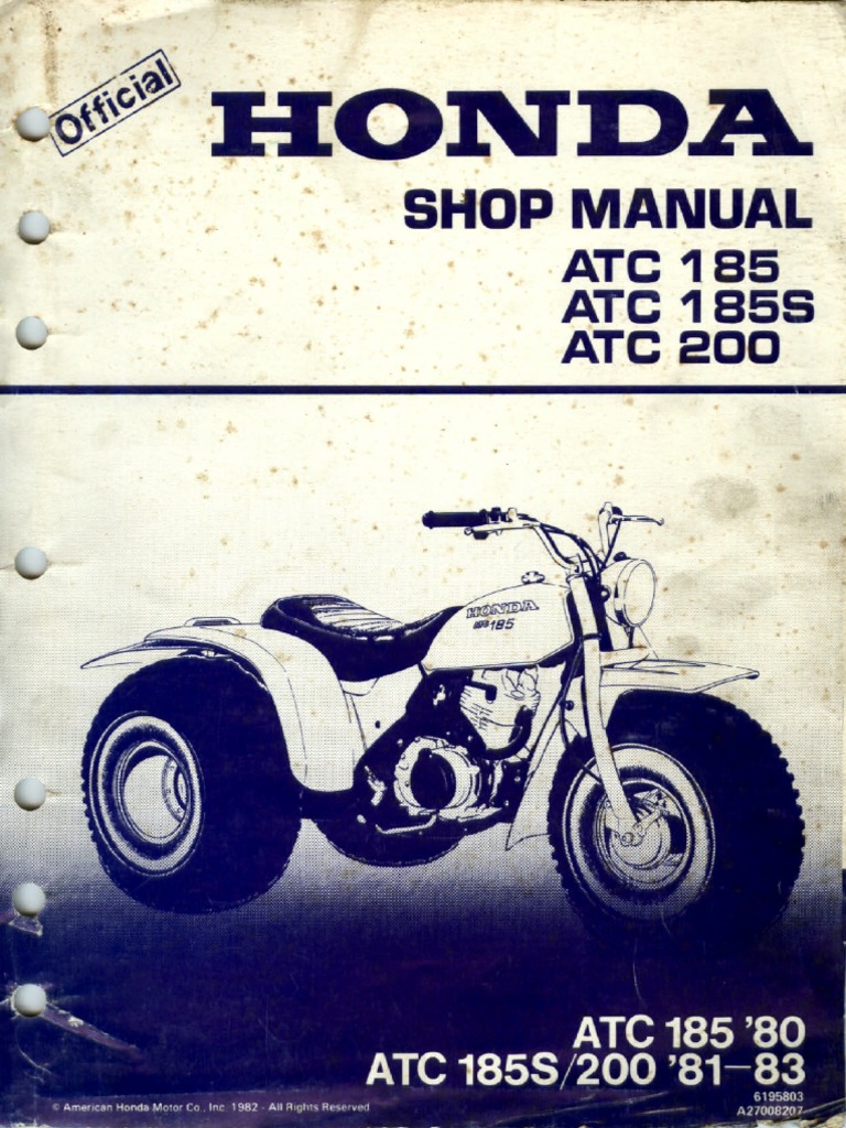 Honda - ATC 185s - 200 - Service - Manual | PDF