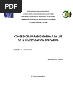Coherencia Paradigmatica A La Luz de La Investigación Educativa. Jesús Figueroa.