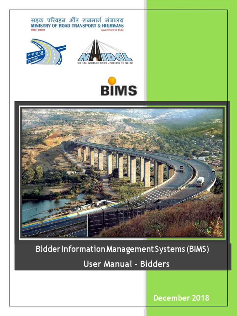 BIMS User Manual for Bidders | PDF | Menu (Computing) | Button (Computing)