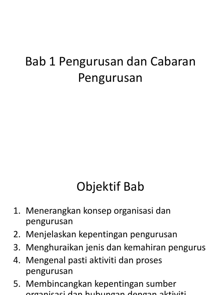 Bab 1 Pengurusan Dan Cabaran Pengurusan Pdf Psikologi Industri Dan Organisasi Psikologi Terapan