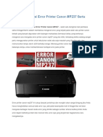 Cara Mengatasi Error Printer Canon
