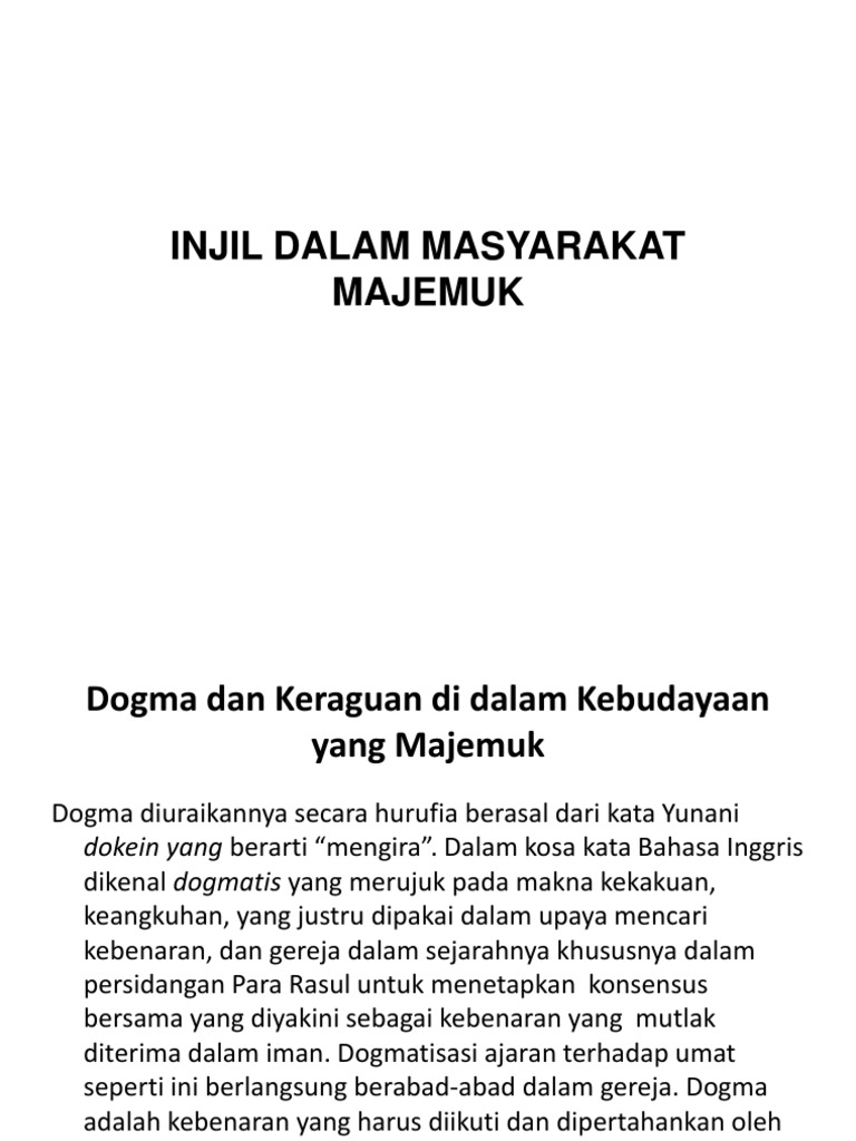 Injil Dalam Masyarakat Majemuk | PDF