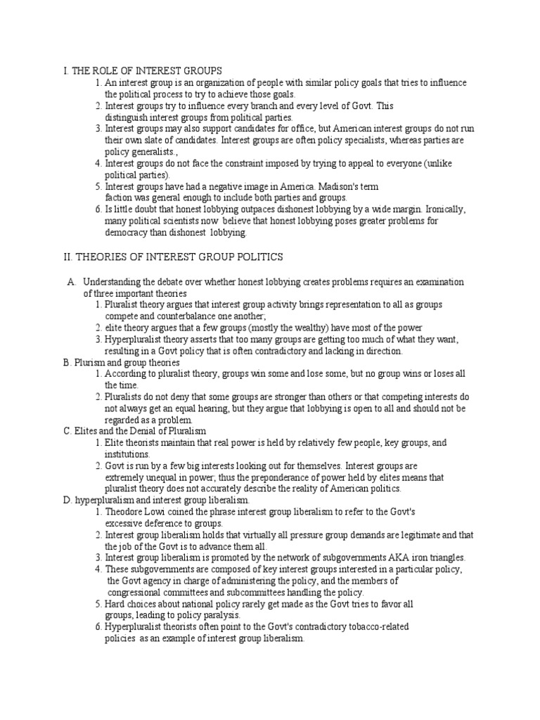 Understanding Interest Groups in Politics | PDF | United States ...