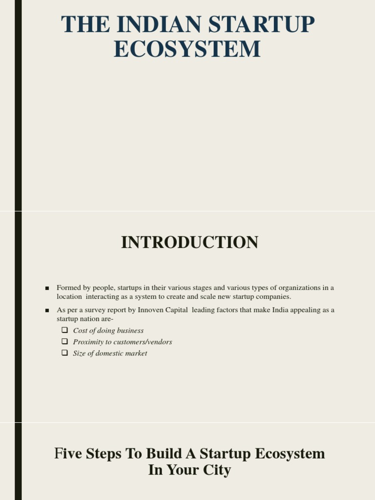 The Indian Startup Ecosystem Pdf Startup Company Small Business