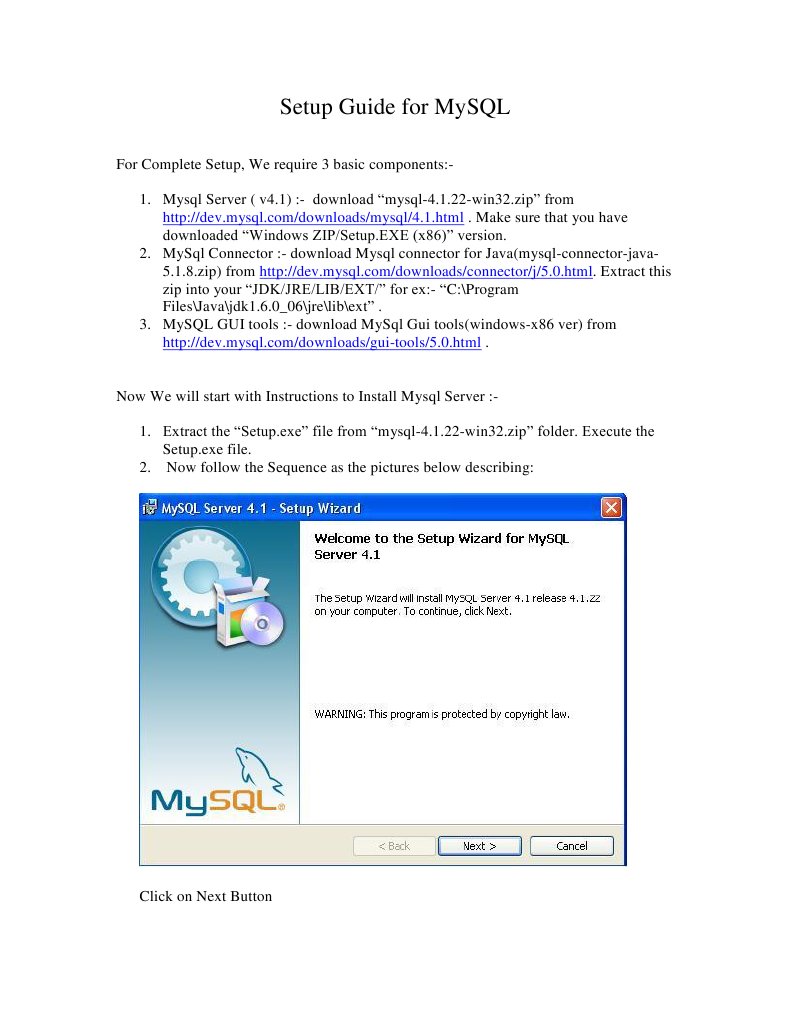 Setup Guide For Mysql | PDF | My Sql | Java Virtual Machine