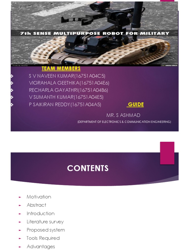 Multipurpose Military Robot Development | PDF | Battles | Robot