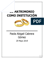 El Matrimonio Como Institución