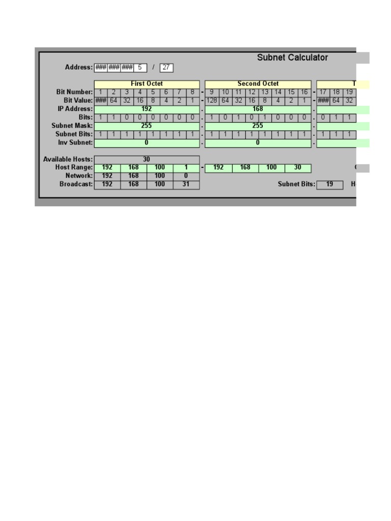Subnet Calculator Pdf Communications Protocols Computer Network