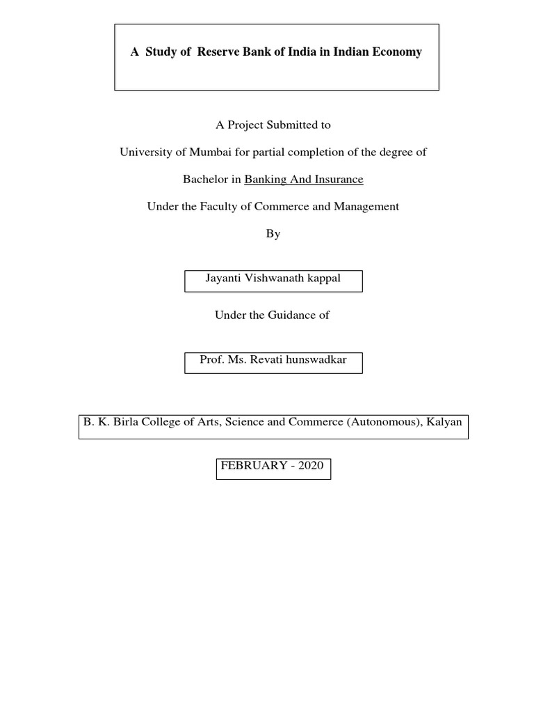 RBI's Role in India's Economy Analysis | PDF | Inquiry | Science