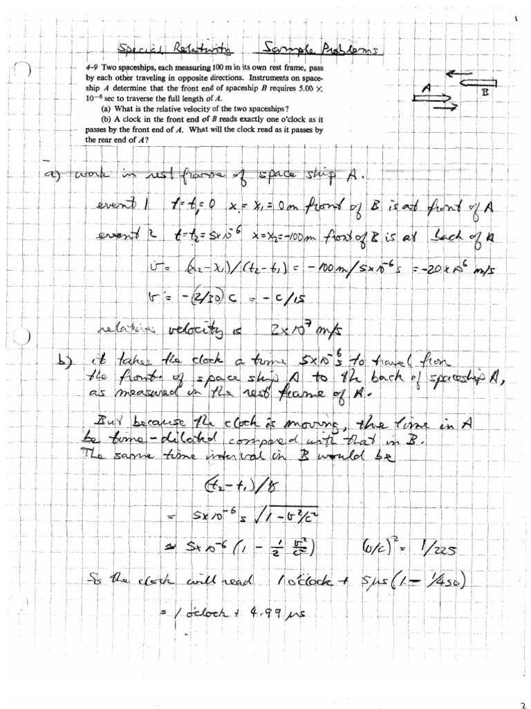Special Relativity Examples | PDF | Mathematical Physics | Physics
