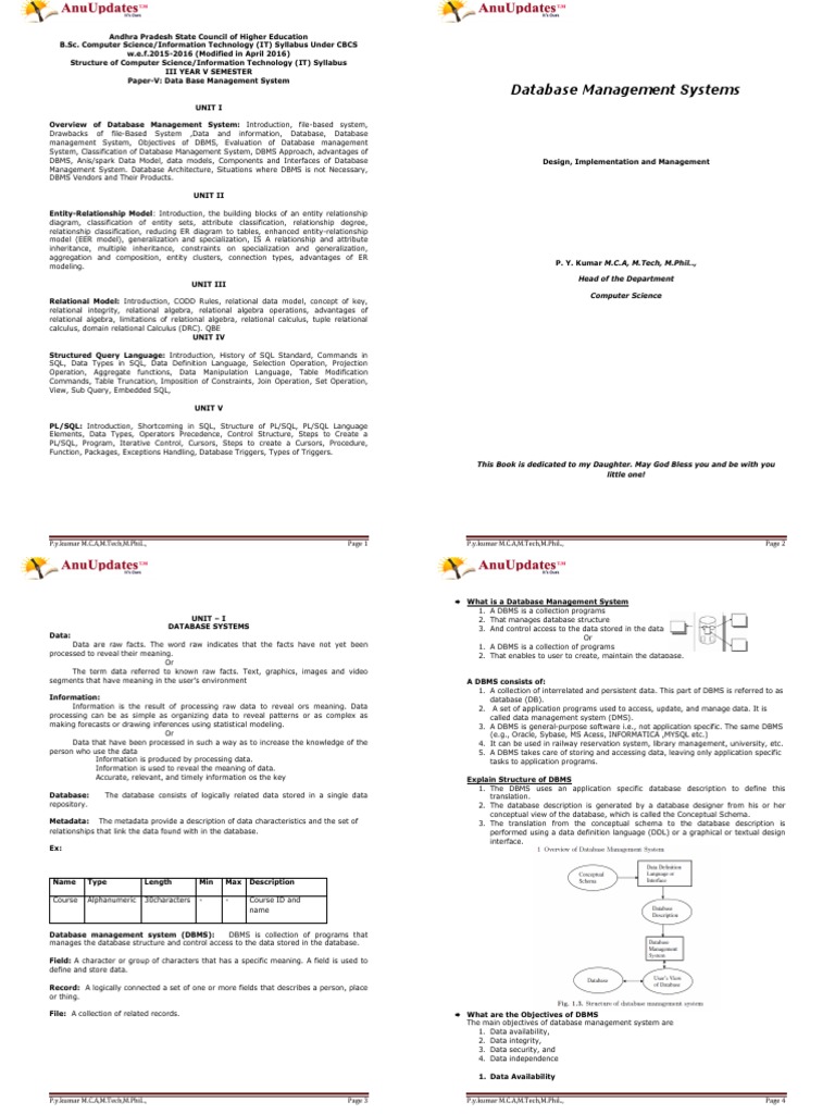 Database Management System Syllabus | PDF | Relational Database | Databases