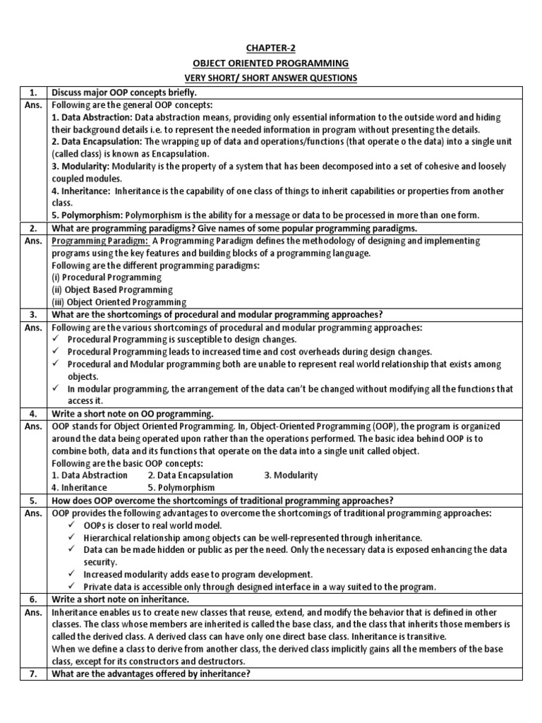 Class 12 Sumita Arora C++ ch02 Object Oriented Programming PDF | PDF ...