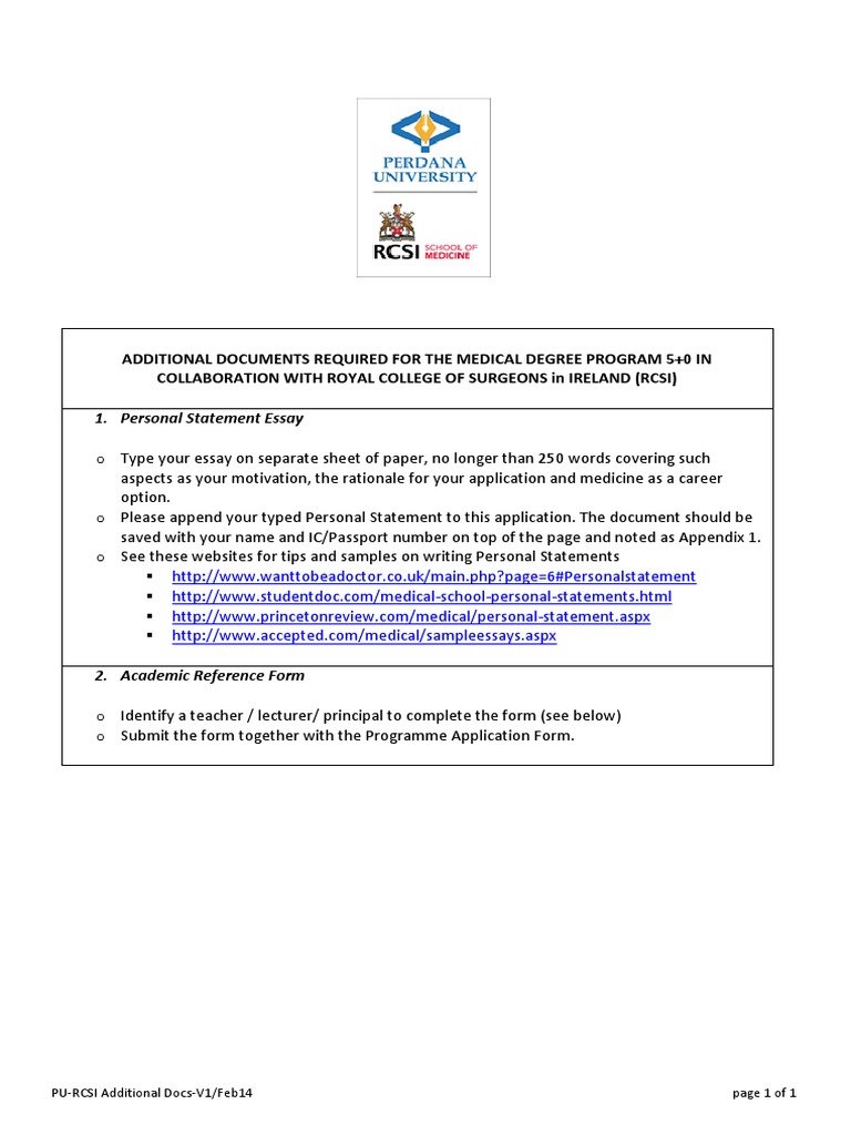 PU-RCSI Academic Reference Letter | PDF | University And College ...