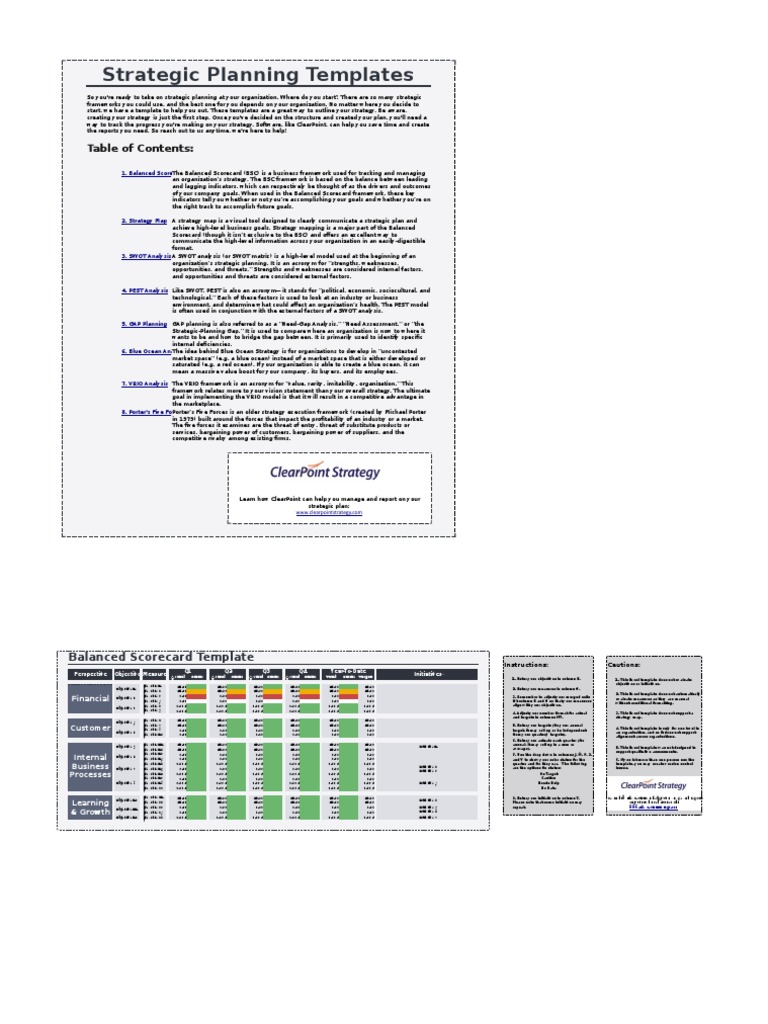 Strategic Planning Frameworks | PDF | Swot Analysis | Strategic Management