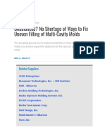 Unbalanced - No Shortage of Ways To Fix Uneven Filling of Multi-Cavity Molds - Plastics Technology PDF