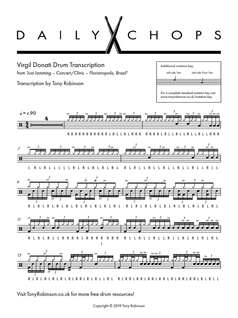Virgil+Donati Just+Jamming Transcription | PDF | Drumming