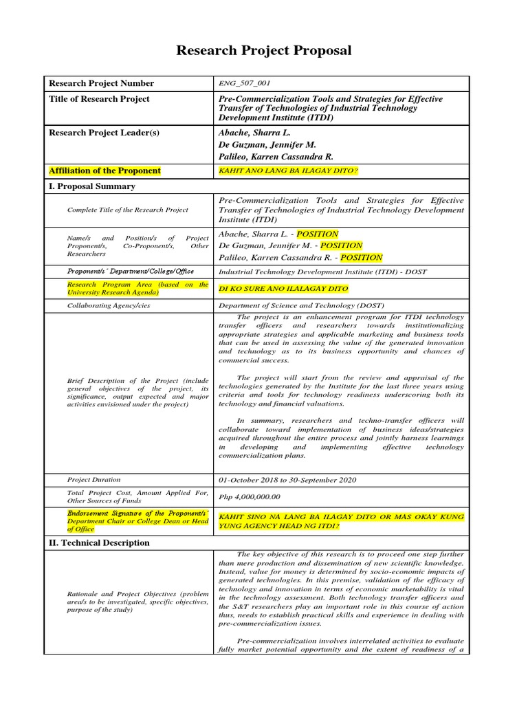 Pre-Commercialization Strategies for ITDI | PDF | Technology Transfer ...