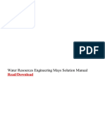 Water Resources Engineering Mays Solution Manual PDF
