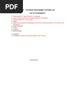 Cs2258 Database Management Systems Lab