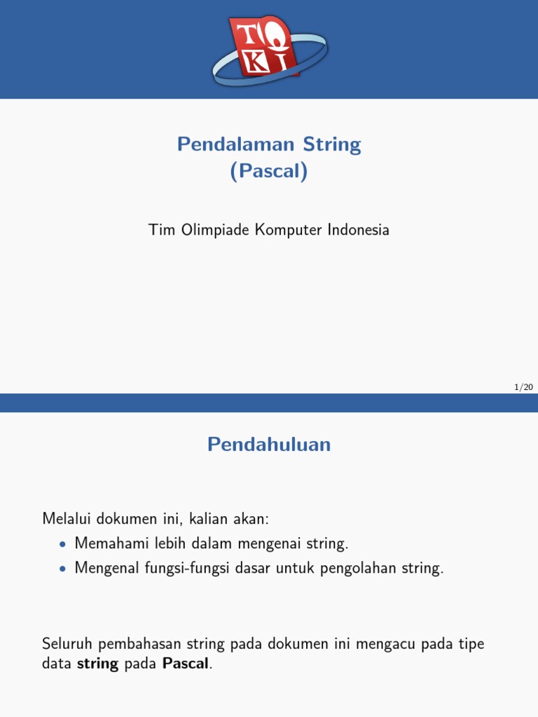 Pengolahan String dalam Pascal | PDF